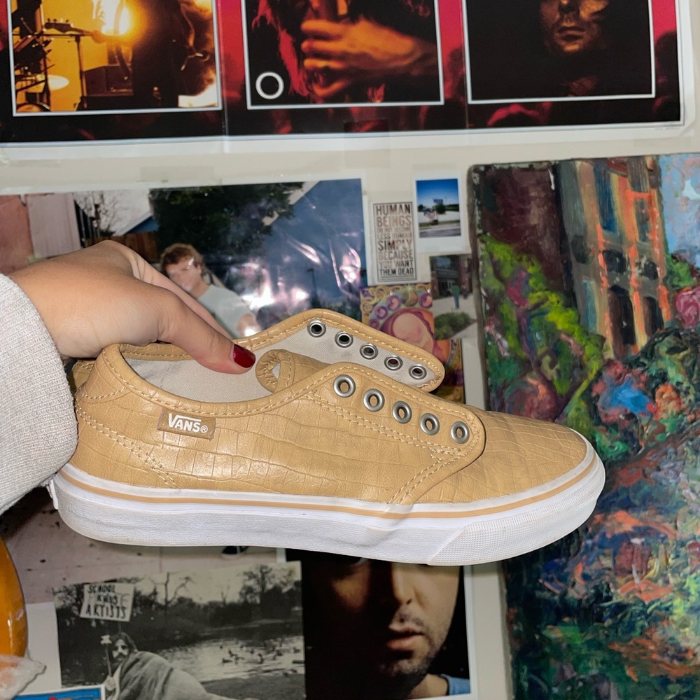 special edition faux crocodile lace up vans